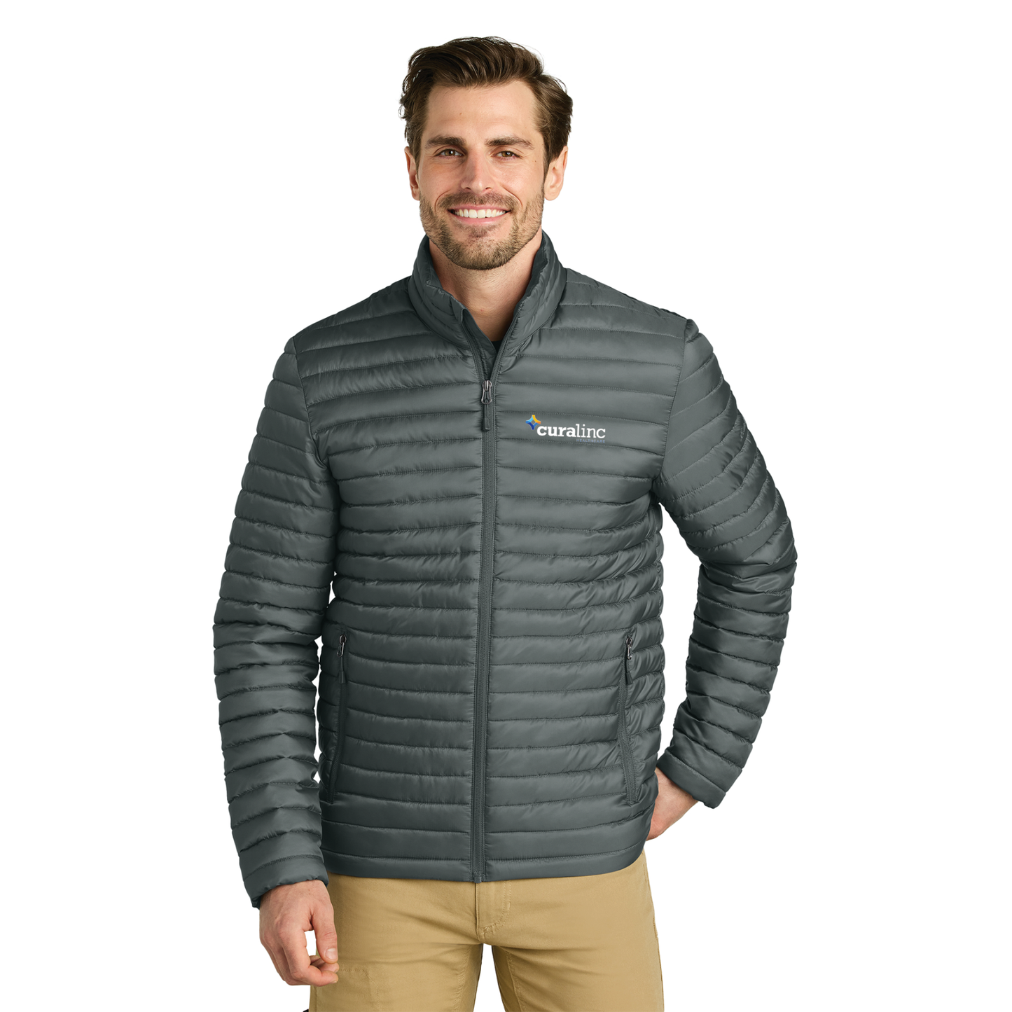 Eddie Bauer® Packable Quilted Full-Zip (Mens) - Metal Grey