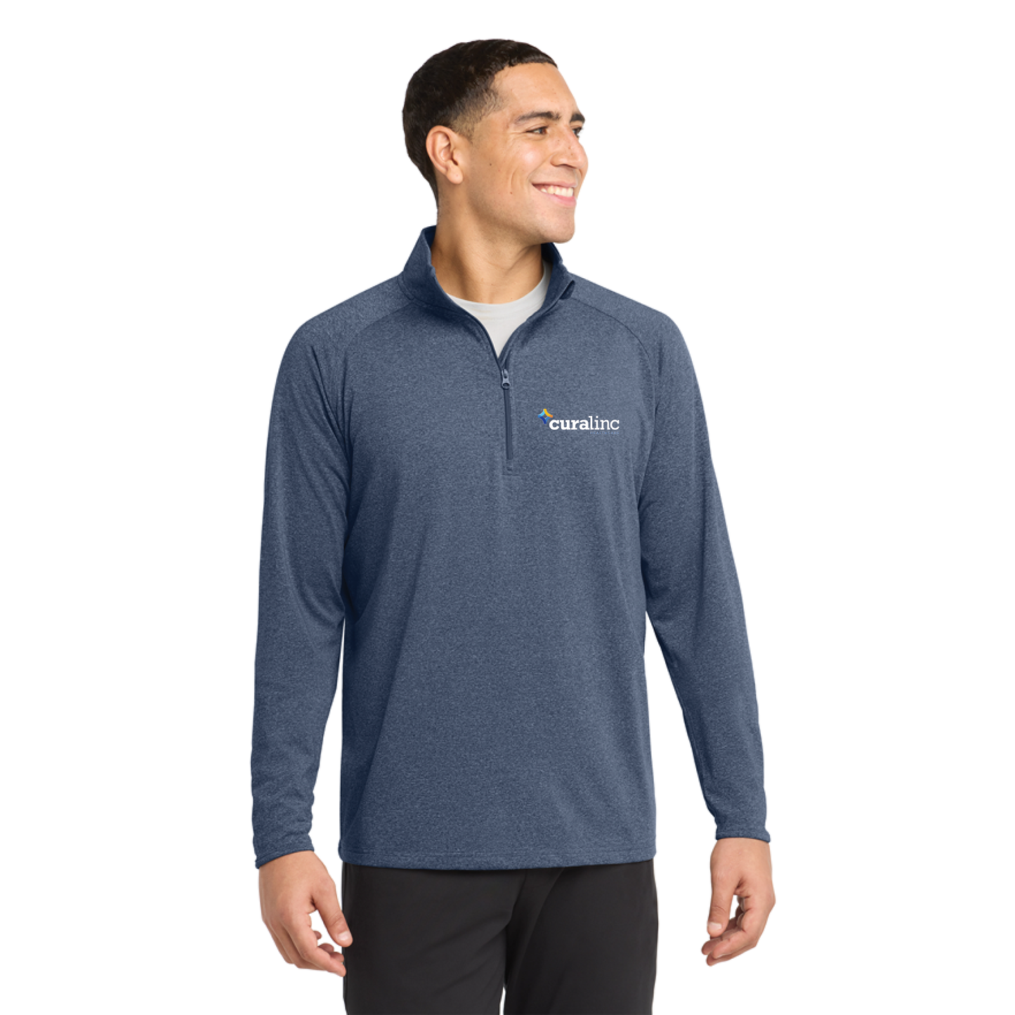 Sport-Tek® Sport-Wick® Stretch 1/4-Zip Pullover - True Navy Heather