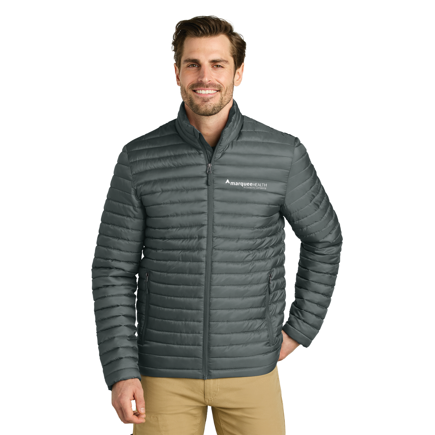 Eddie Bauer® Packable Quilted Full-Zip (Mens) - Metal Grey
