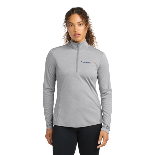 Ladies Dri-Fit Lightweight 1/2-Zip - Light Grey Heather